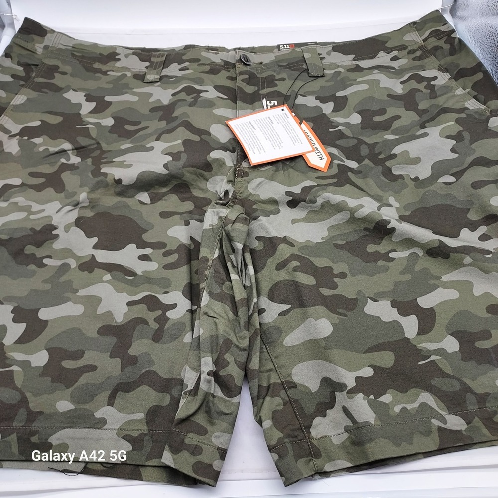 5.11 Tactical Aramis Camo Shorts Mens 44 Green Camouflage Outdoor Hiking NEW
